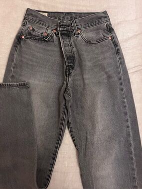 501’s Levis Washed Black High-Rise Jeans